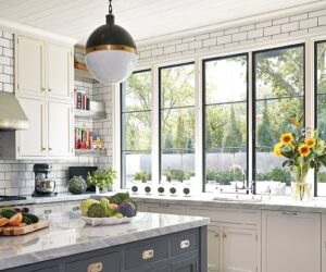 A Luxurious Kitchen with Garden view from window